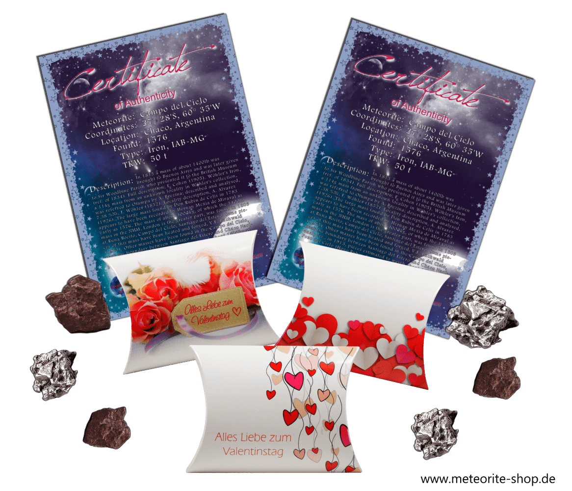 Romantische Sternschnuppe mit personalisiertem Zertifikat zum Valentinstag